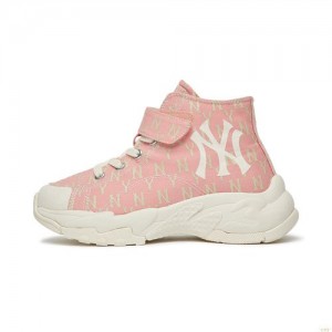 Basket MLB Mono Canva New York Yankees Enfant Rose | 2198UXIPJ