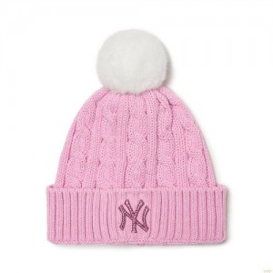 Bonnet MLB Like Emoticon New York Yankees Enfant Rose | 1275HVFLE