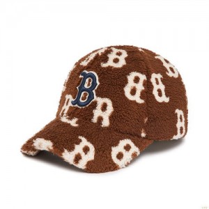 Casquettes MLB Classiche Monogra Fleece Unstructureball Boston Redsox Accessoires Marron Foncé | 1853NGMPR