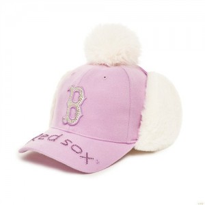 Casquettes MLB Emoticon Like Earflap Boston Redsox Enfant Blanche Rose | 5102QCPSR