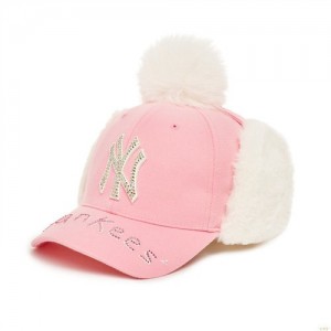 Casquettes MLB Emoticon Like Earflap New York Yankees Enfant Blanche Rose | 7590SLJXZ