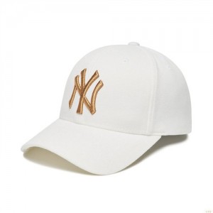 Casquettes MLB Metal Embroidery New York Yankees Accessoires Blanche | 0893ZEATN