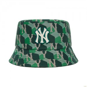 Chapeau Bucket MLB Cube Monogra New York Yankees Accessoires Vert | 1426CJGTQ