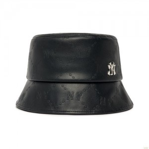 Chapeau Bucket MLB Dia Monogra Embo Cuir New York Yankees Accessoires Noir | 2590LHPVR