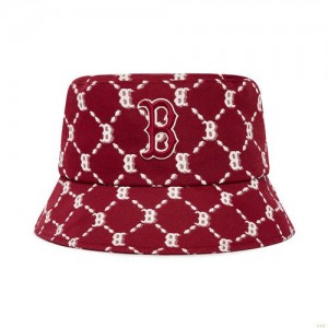 Chapeau Bucket MLB Monogra Dia Boston Redsox Accessoires Bordeaux | 5834DZMYF