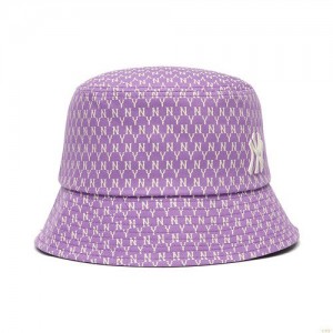 Chapeau Bucket MLB Monogra New York Yankees Accessoires Violette | 1295YMTAW