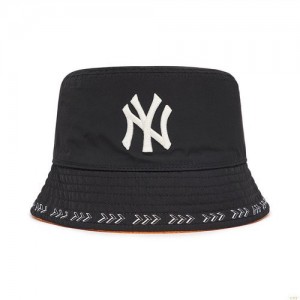 Chapeau Bucket MLB Seaball Fleece Reversible New York Yankees Accessoires Noir | 7520WZFDP