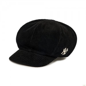 Chapeaux MLB Corduroy Newsboy New York Yankees Accessoires Noir | 5908BFMYC