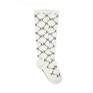 Chaussettes MLB Dia Monogra Knee New York Yankees Accessoires Blanche | 1938LZJRE