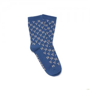 Chaussettes MLB Monogra New York Yankees Accessoires Bleu | 0468XLJMI