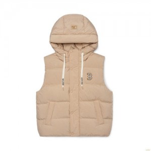 Gilet MLB Basic Down Boston Redsox Vetement Beige | 3954LBZHO