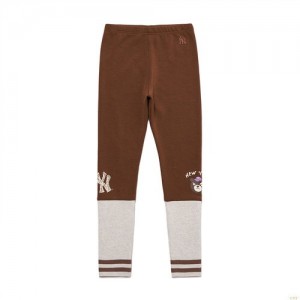 Leggings MLB Megabear Rib Yoryankees Enfant Marron | 7039KGYBO