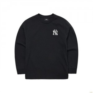 Manches Longues MLB Basic Big Logo New York Yankees Enfant Noir | 1906WSTUJ