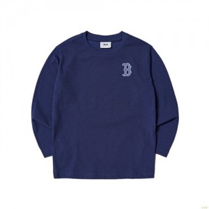 Manches Longues MLB Basic Boston Redsox Enfant Bleu Foncé | 2674HQAJZ