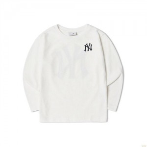 Manches Longues MLB Basic New York Yankees Enfant Blanche | 0734HVSXW