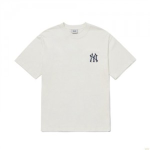 Manches Longues MLB Classiche Monogra Baclogo New York Yankees Vetement Blanche | 3805JNMRF