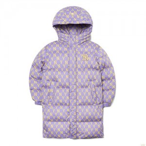 Manteaux MLB (Goose)Monogra Mid-weight Long Down New York Yankees Enfant Violette | 4915QZOKH