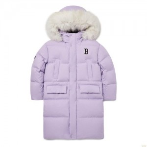 Manteaux MLB (Goose) Basic Heavy Weight Long Down Boston Redsox Enfant Violette | 7450EKXGI