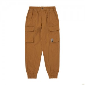 Pantalon De Survetement MLB Basic Mediulogo Coton Cargo Boston Redsox Vetement Marron | 1905LOGRK