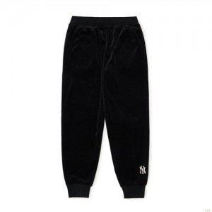 Pantalon De Survetement MLB Basic Small Logo Velvet New York Yankees Vetement Noir | 5428XGYZK