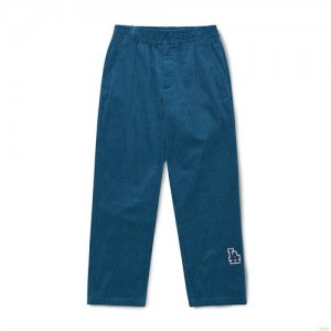 Pantalons Décontractés MLB Basic Mediulogo Corduroy Loose Fit La Dodgers Vetement Bleu | 7692KAQCS