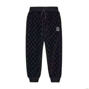 Pantalons Décontractés MLB Monogarvelvet New York Yankees Enfant Noir | 0183HZUPI