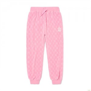 Pantalons Décontractés MLB Monogarvelvet New York Yankees Enfant Rose | 0492RDGZI