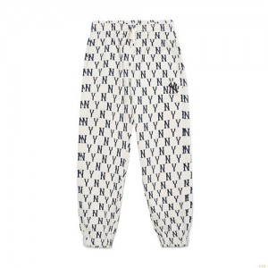 Pantalons Décontractés MLB Monogra All Over New York Yankees Enfant Blanche | 7132JULTK