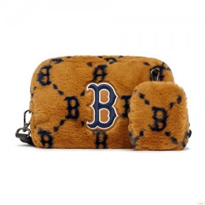 Sacs Crossbody MLB Dia Monogra Fur Boston Redsox Accessoires Marron Foncé | 0567PCEOL