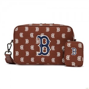 Sacs Crossbody MLB Monogra Boston Redsox Accessoires Marron Foncé | 1492GJBHI