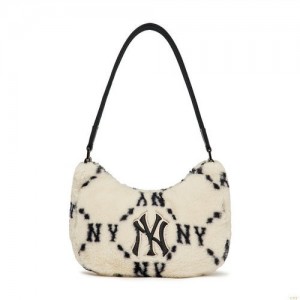 Sacs MLB Dia Monogra Fur Hobo New York Yankees Accessoires Blanche | 4189LYCVJ