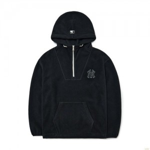 Sweat a Capuche MLB Basic Big Logo Fleece Overfit New York Yankees Vetement Noir | 5407ONFHW