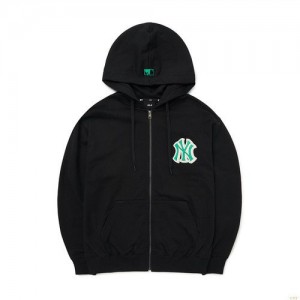 Sweat a Capuche MLB Basic Mego Logo Hoozip-up New York Yankees Vetement Noir | 8214TYWVX