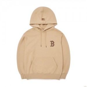 Sweat a Capuche MLB Cube Monogra Big Logo Overfit Boston Redsox Vetement Beige | 3705BASVY