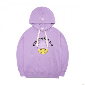 Sweat a Capuche MLB Smile Overfit Boston Redsox Vetement Violette | 0798LPMFQ