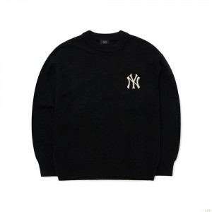 Sweats MLB Basic Big Logo Overfit Pull New York Yankees Vetement Noir | 5706ISFCD