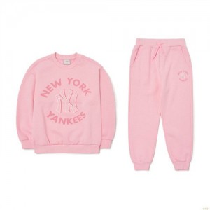 Sweats MLB Basic Set (Brushed) New York Yankees Enfant Rose | 4782KOUQA