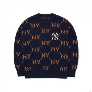 Sweats MLB Dia Monogra Overfit Pull New York Yankees Vetement Noir | 6081IXBHY