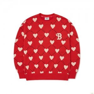 Sweats MLB Heart Allover Overfit Boston Redsox Vetement Rouge | 2481MJNKS