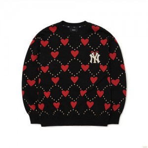 Sweats MLB Heart Allover Overfit New York Yankees Vetement Noir | 9451BIZOQ