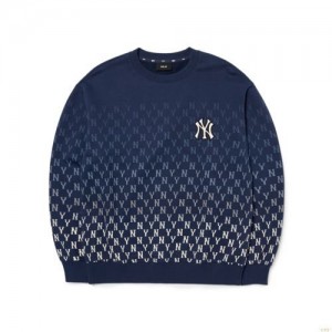 Sweats MLB Monogra Gradation Allover Overfit New York Yankees Vetement Bleu Foncé | 8426WVUBO