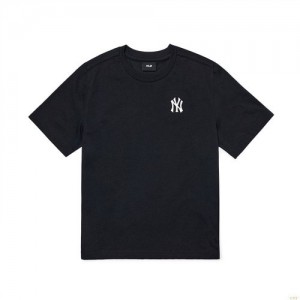 T Shirts MLB Basic Small Logo New York Yankees Enfant Noir | 4182KCWJF