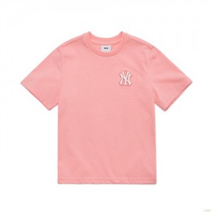 T Shirts MLB Monogra Big Logo New York Yankees Enfant Rose | 1598RXLSF