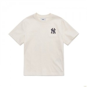 T Shirts MLB Monogra Big Logo New York Yankees Enfant Blanche | 7186UJCBH