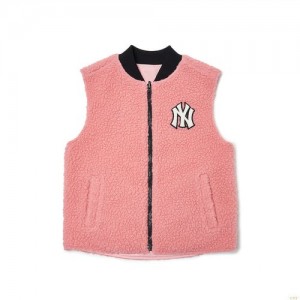 Vestes Polaires MLB Fleece Reversible New York Yankees Enfant Rose | 8630AFECN