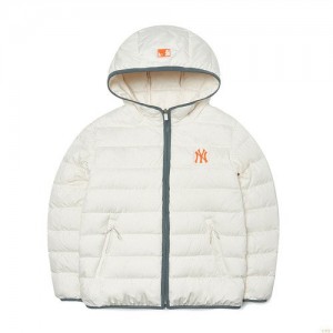 Winter Jackets MLB Athelesuire Miweight Hoodedown New York Yankees Vetement Blanche | 8207QYFZM