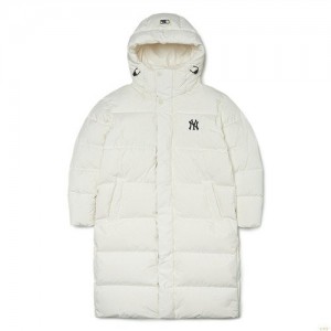 Winter Jackets MLB Basic Goose Hoodelong Down New York Yankees Vetement Blanche | 7325UWVHY