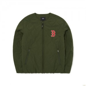 Winter Jackets MLB Basic Quiltepadding Jkt Boston Redsox Vetement Vert Olive | 3879STBDO