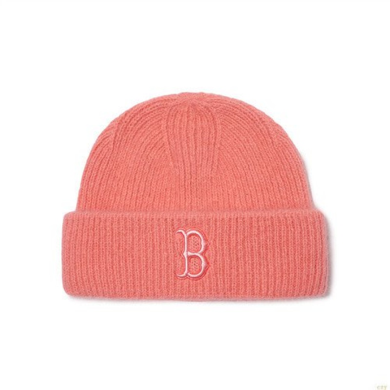 Bonnet MLB Angora Boston Redsox Accessoires Rose | 8412SFJCH