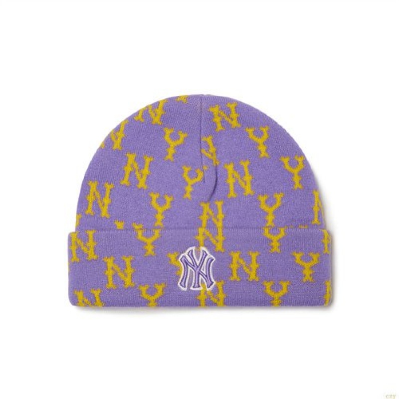 Bonnet MLB Basic Monogra Jq New York Yankees Enfant Violette | 6219MCTRZ